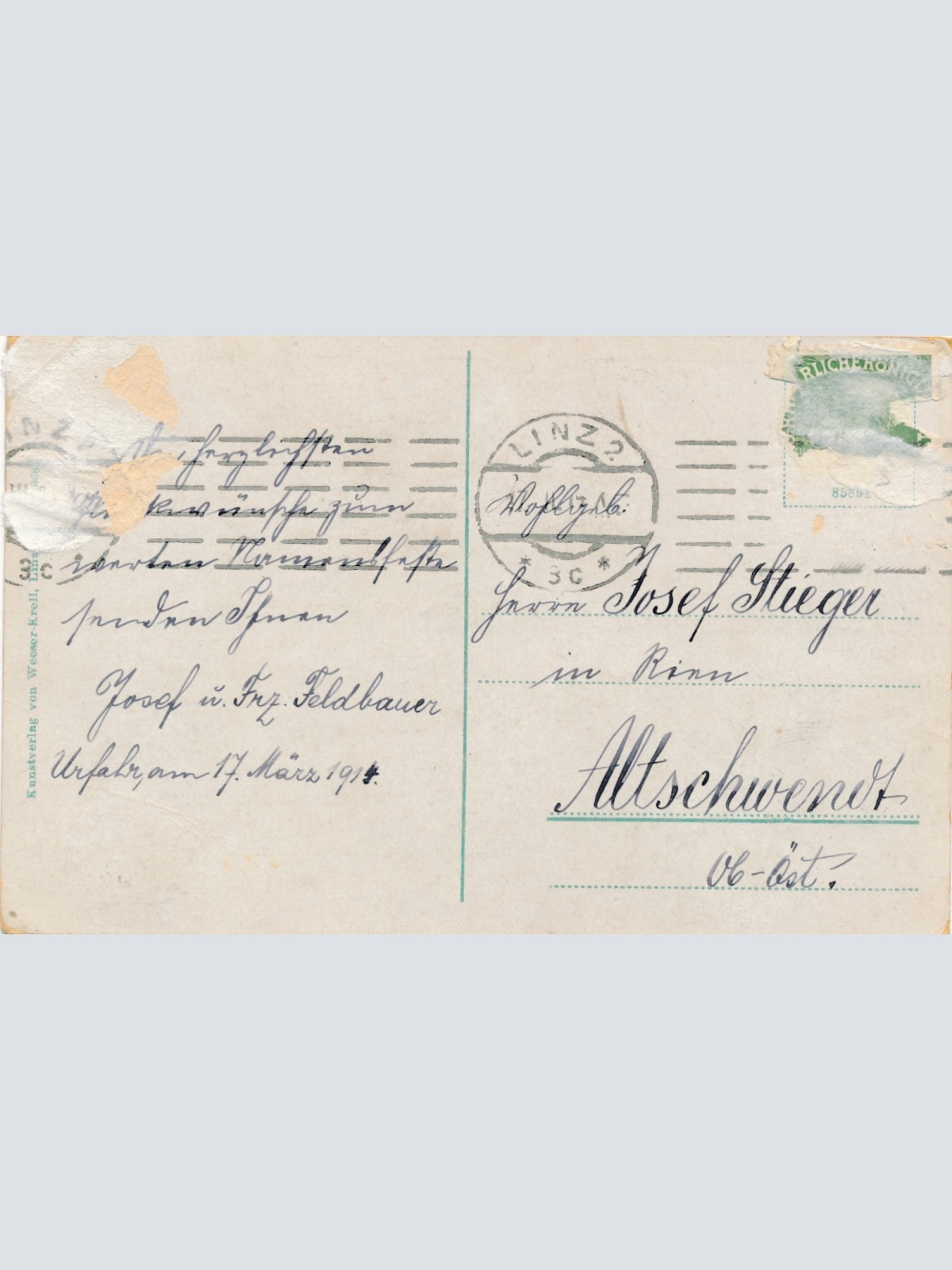 AK aus Linz Collegium Petrinum Urfahr Oberösterreich Ansichtskarte (15373)