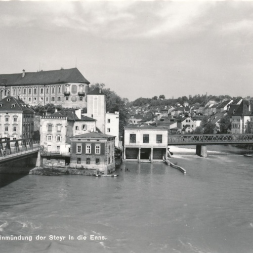 AK aus Steyr Einmündung Oberösterreich Ansichtskarte (15384)