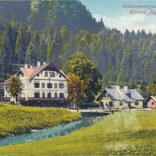 AK vom Offensee mit Kaiserl. Jagtschloss Oberösterreich Ansichtskarte (15361)