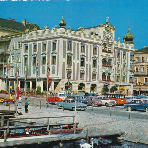 AK aus Gmunden mit Oldtimer Oberösterreich Ansichtskarte (15404)