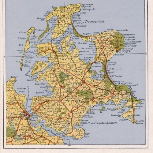 AK aus Rügen Spezial Wanderkarte Mecklenburg - Vorpommern Ansichtskarte (15645)