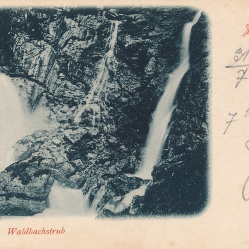 AK aus Hallstatt Waldbachstrub Wasserfall OÖ Ansichtskarte (15635)