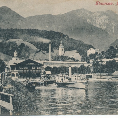 AK aus Ebensee Landungsplatz OÖ Ansichtskarte (15621)