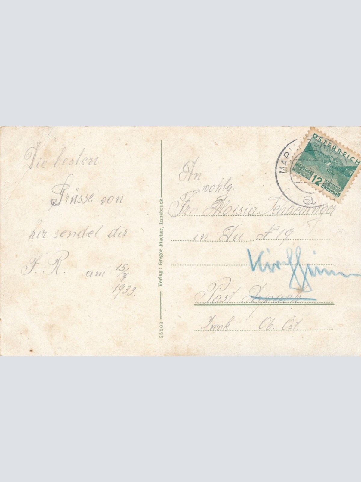 AK aus Maria Schmolln mit Schwalbe Oberösterreich Ansichtskarte (15553)