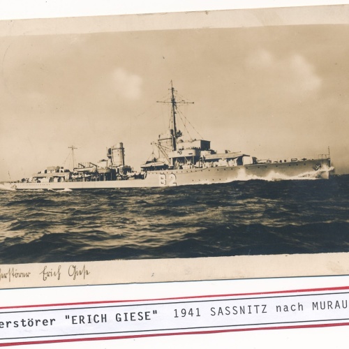 AK Zerstörer Erich Giese 1941 Sassnitz nach Murau Ansichtskarte (16323)