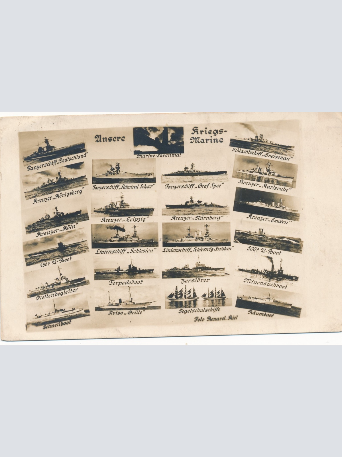 AK unsere Kriegsmarine verschiedene Schlachtschiffe Ansichtskarte (16322)