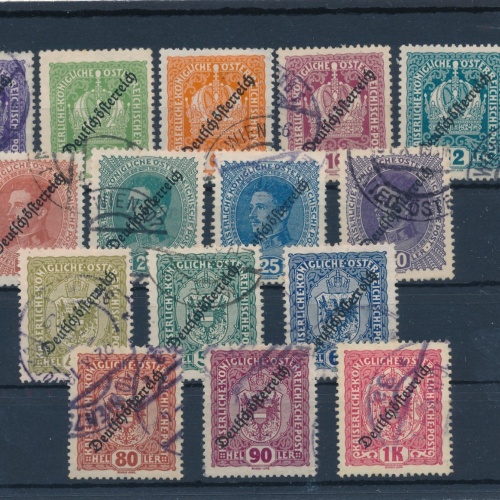 Aufdruck Deutschösterreich 1918 - 19  ANK 228 - 42 gestempelt (16452)