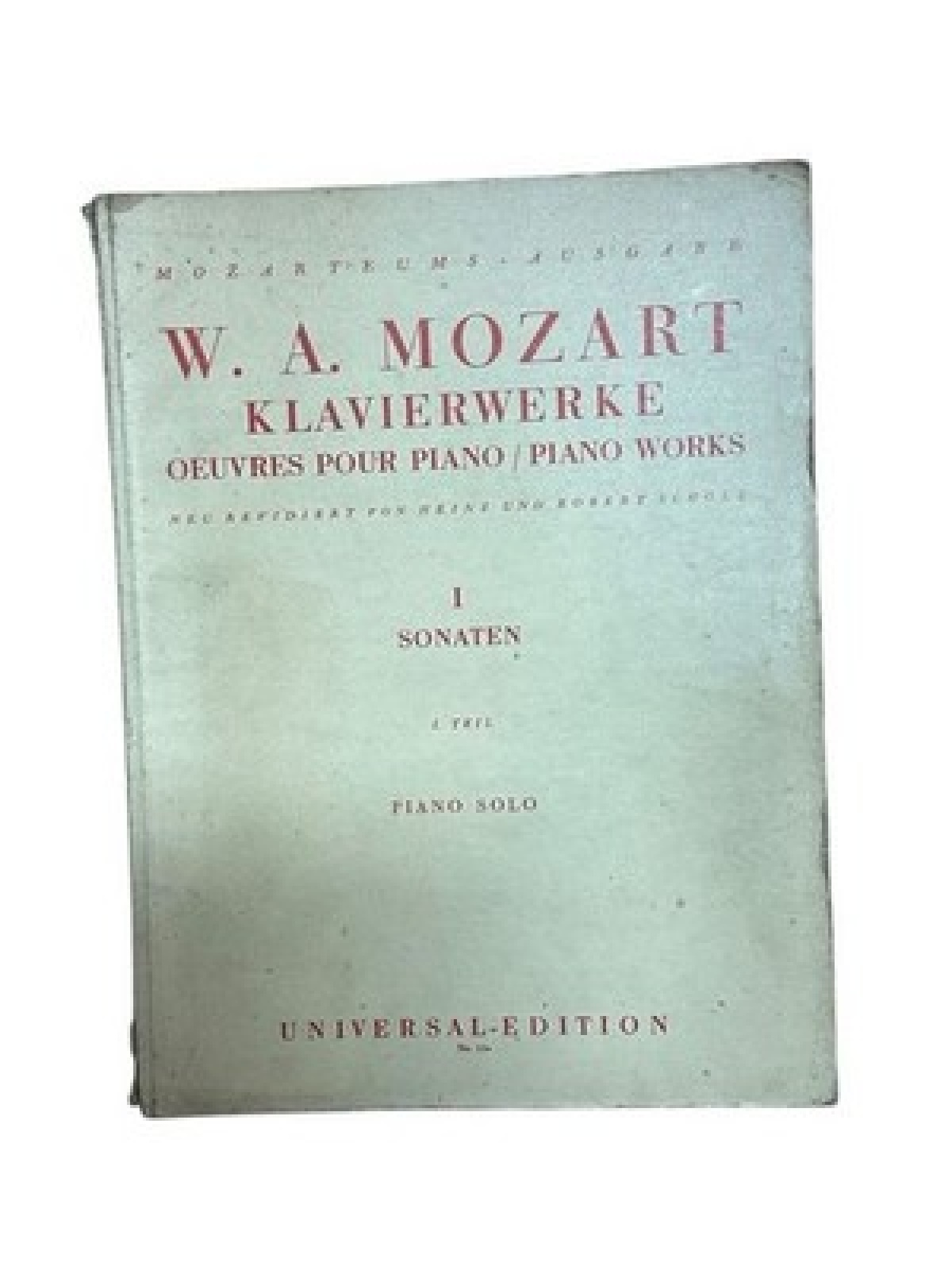 Klavierwerke, Band I: Sonaten für Piano solo Mozart, Wolfgang Amadeus: