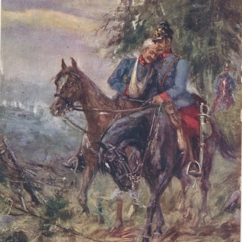 AK Militaria Treue Fürsorge Soldaten auf Pferd Ansichtskarte (16486)