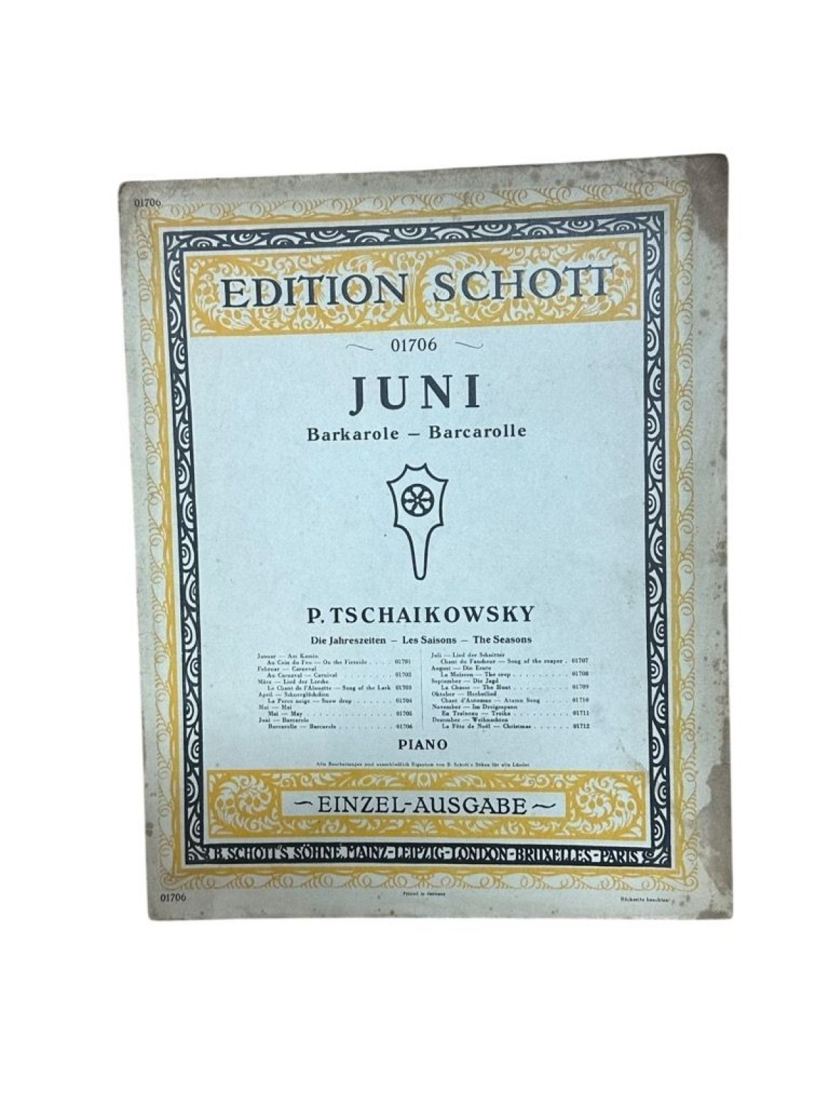 Juni. Bakarole, Die Jahreszeiten Tschaikowsky, P.: