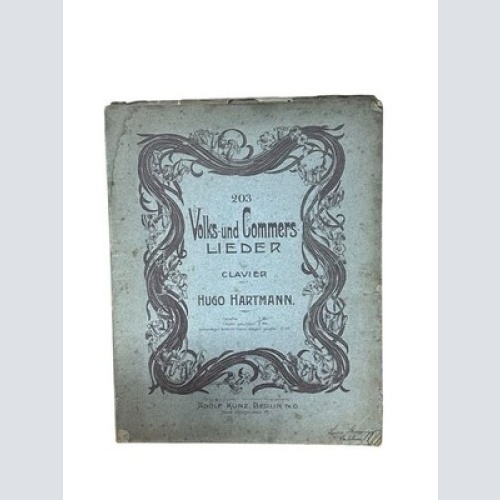 Volks - und Commerslieder für Clavier Hartmann, Hugo: