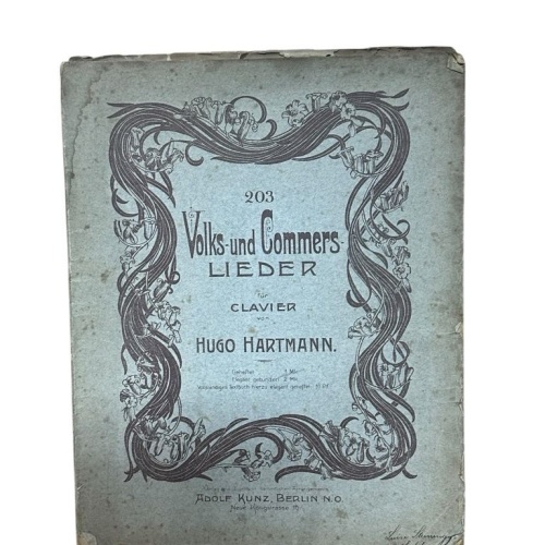 Volks - und Commerslieder für Clavier Hartmann, Hugo: