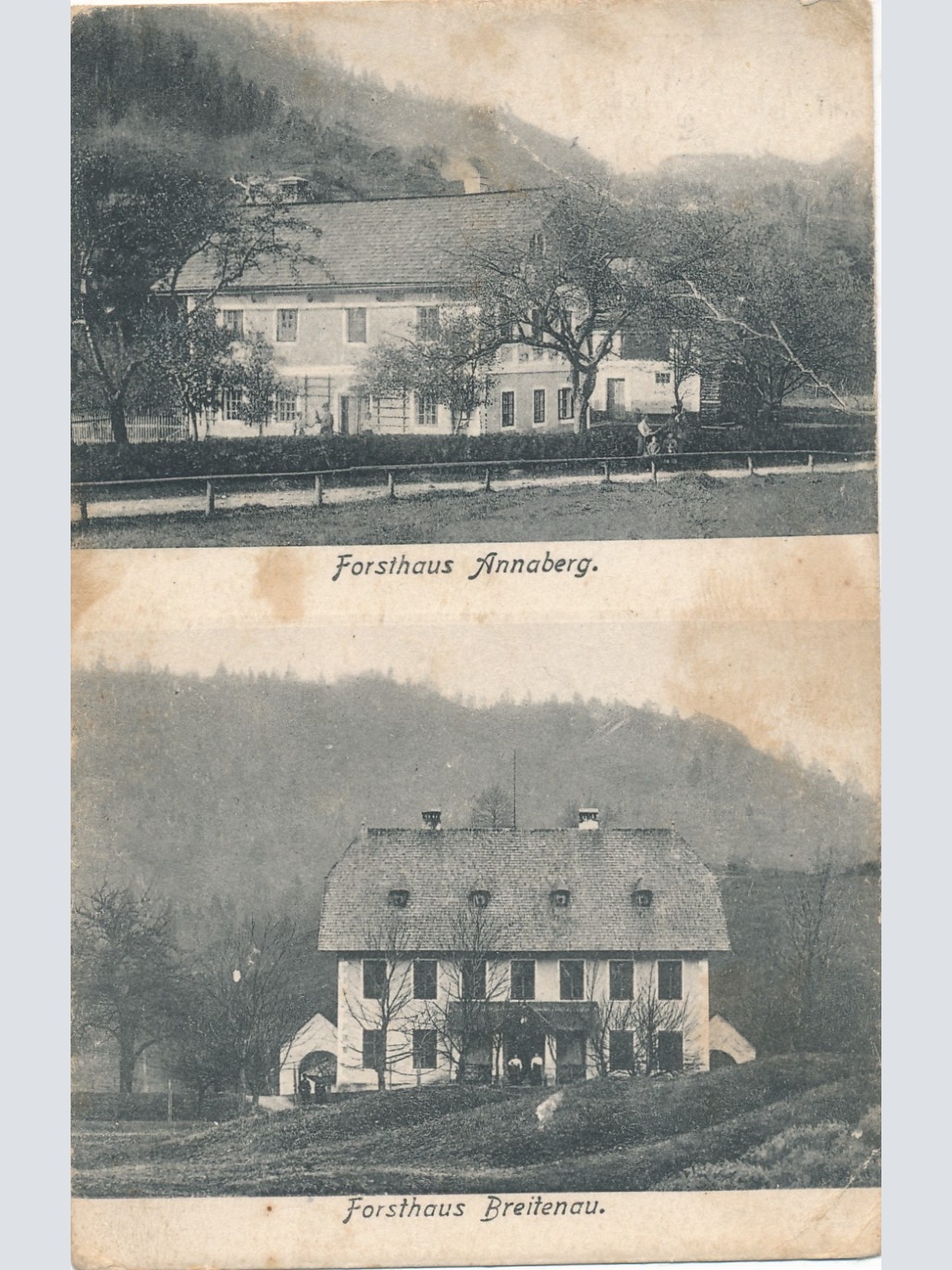 AK aus Annaberg mit Forsthaus und Forsthaus Breitenau Ansichtskarte (16512)