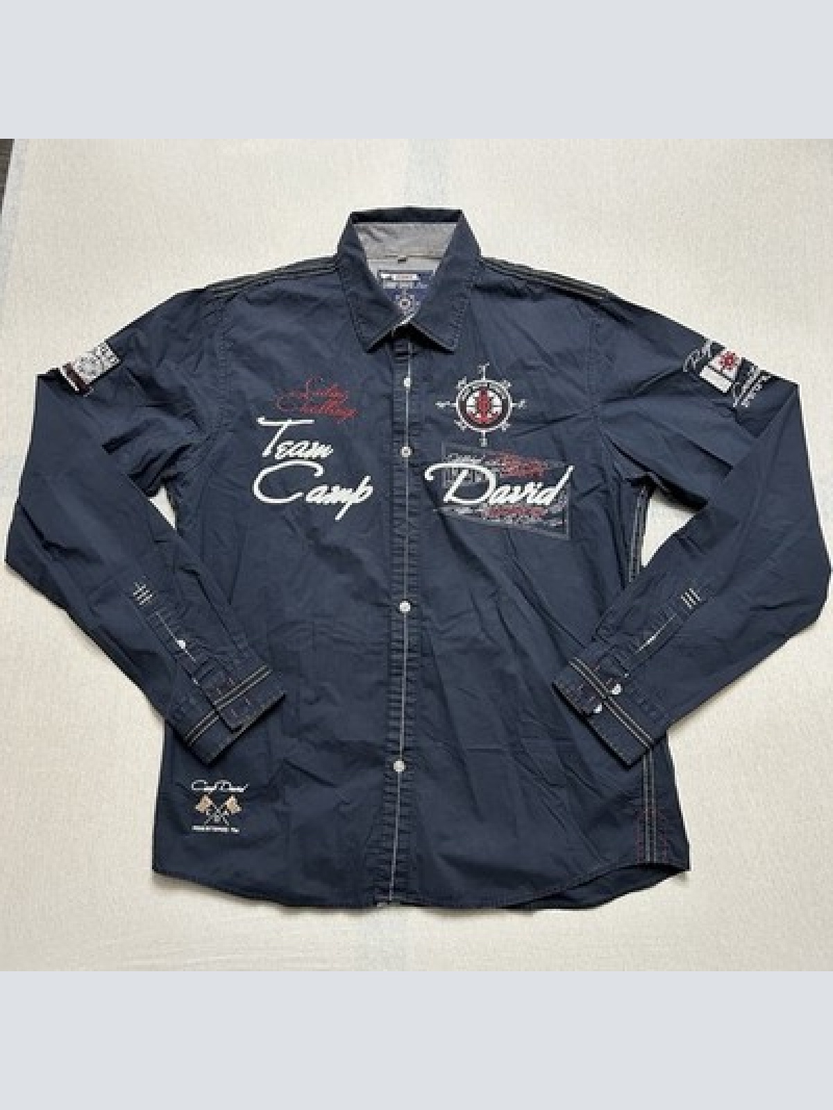 Camp David Freizeithemd Regular Fit Blau Herren Größe M Maße siehe Fotos