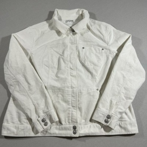 Fashion Bug Stretch Vintage Y2K Jacke Weiß Damen Größe M Maße auf Fotos Denim