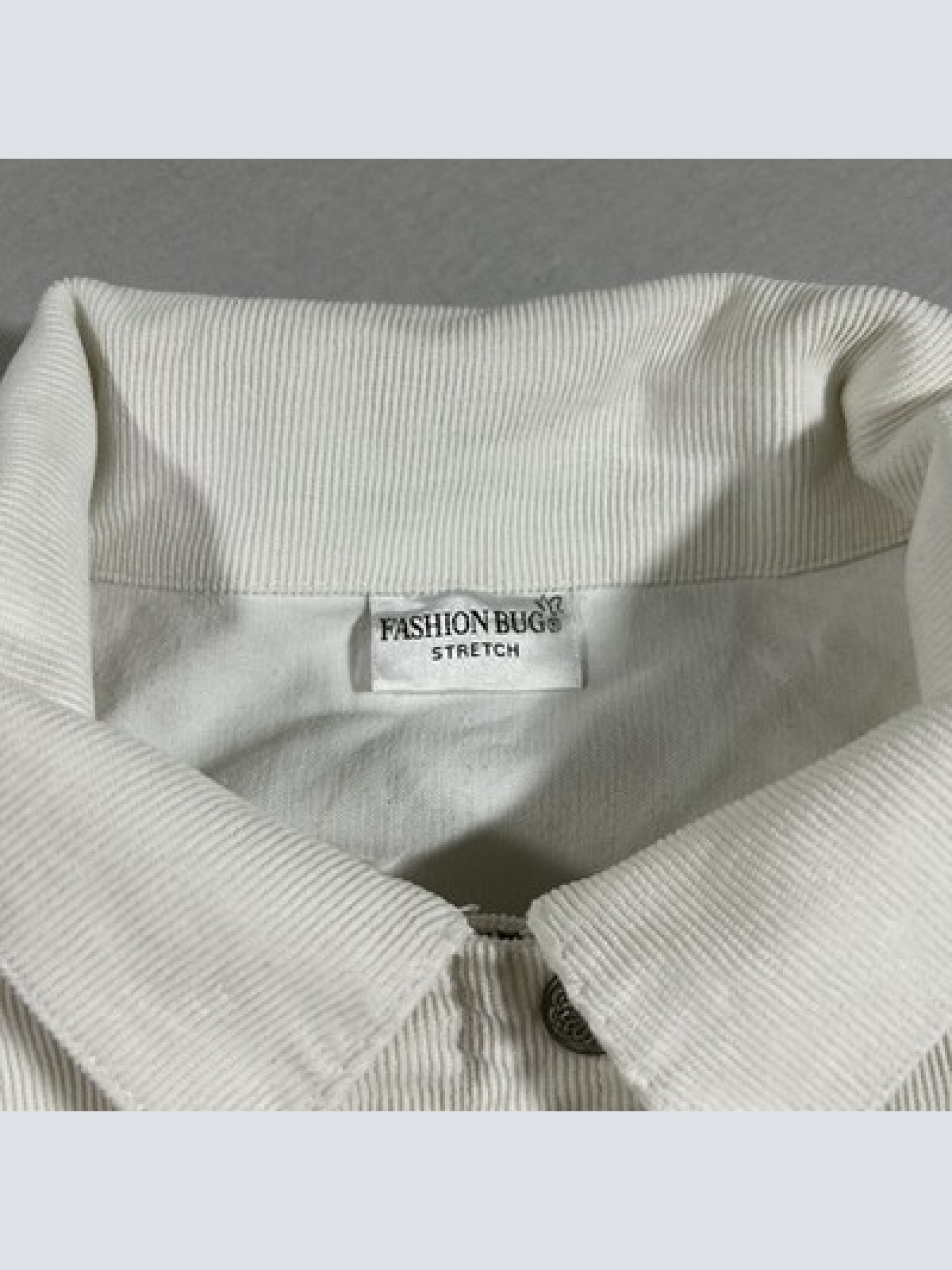 Fashion Bug Stretch Vintage Y2K Jacke Weiß Damen Größe M Maße auf Fotos Denim