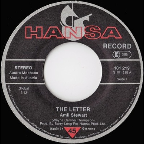 7", Single Amii Stewart - The Letter