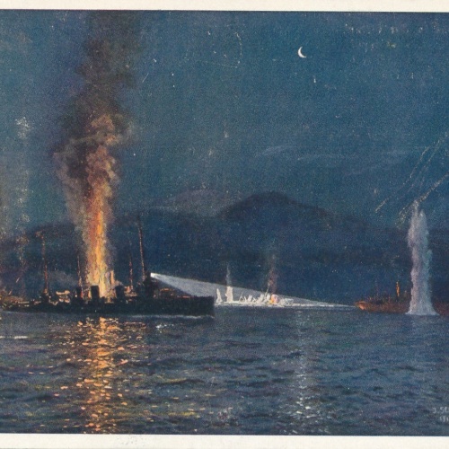 AK vom Gefecht in der Otrantostraße am 15. Mai 1917 SMS Csepel und Balat (16796)