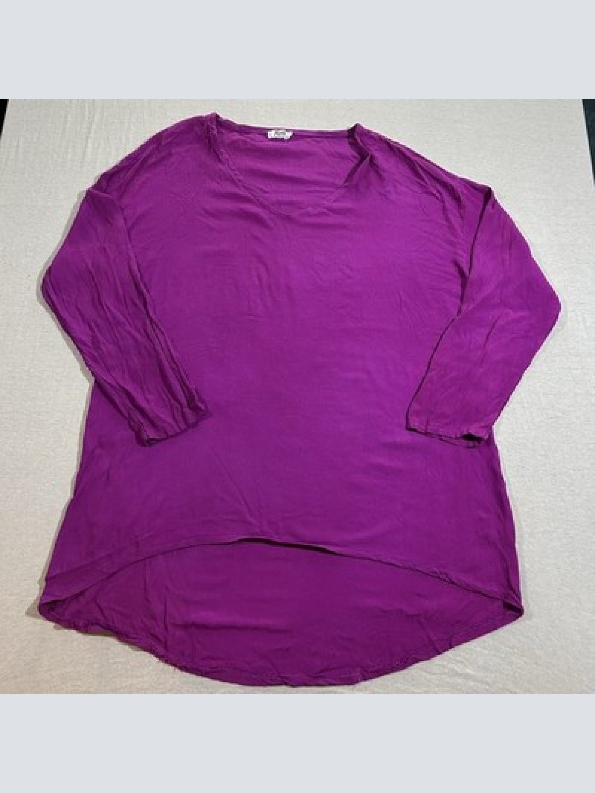 Xuna Made in Italy Langarm Bluse Lila Damen Größe L Oversize Maße auf Fotos