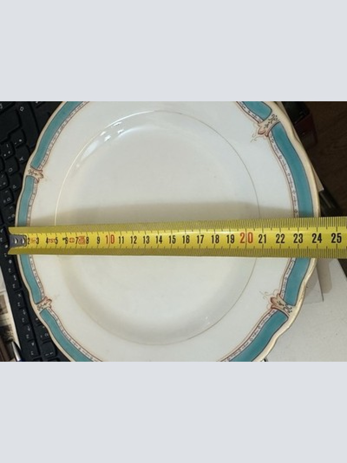 Antiker Speiseteller Teller Carl Tielsch Altwasser Schlesien 24 cm um 1900