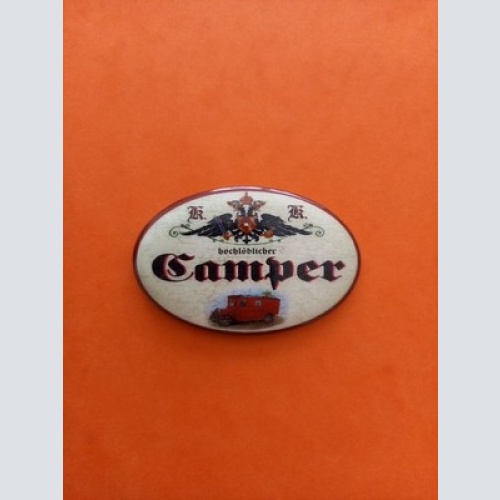 Nostalgie KuK Flaschenöffner Magnet Hochlöbliche Camper