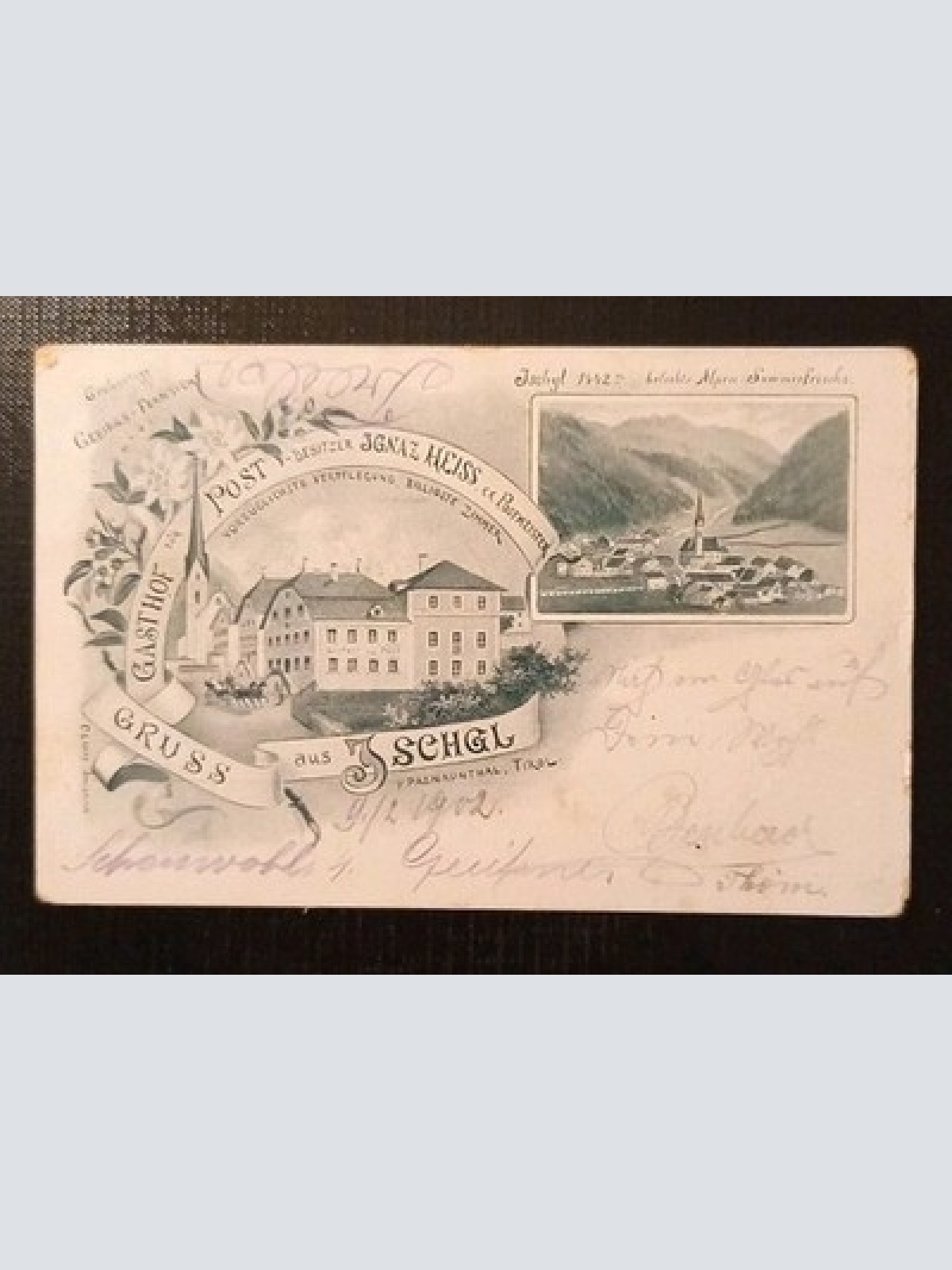 Gruss aus Ischgl  Paznaunthal Gasthaus Gasthof Post Ignaz Heiss Tirol Gr K