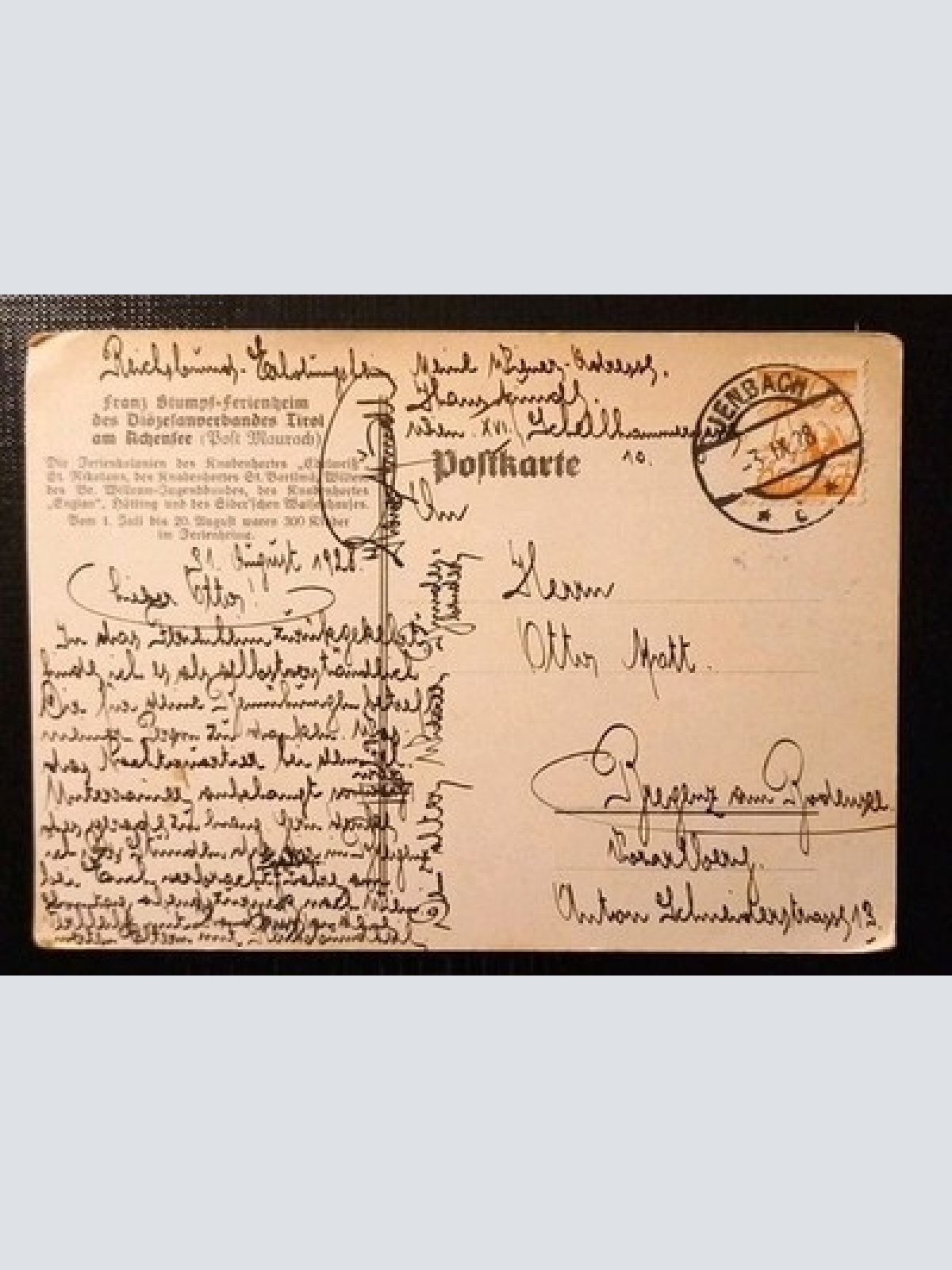 Franz Stumpf Ferienheim Tirol Am Achensee Post Maurach  Gr K