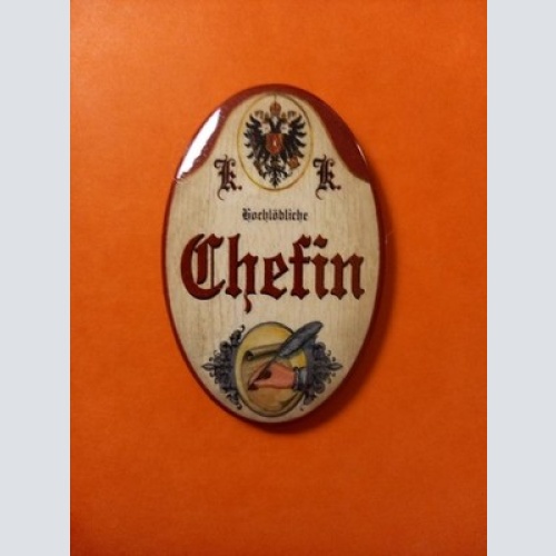 Nostalgie KuK Flaschenöffner Magnet Hochlöbliche Chefin
