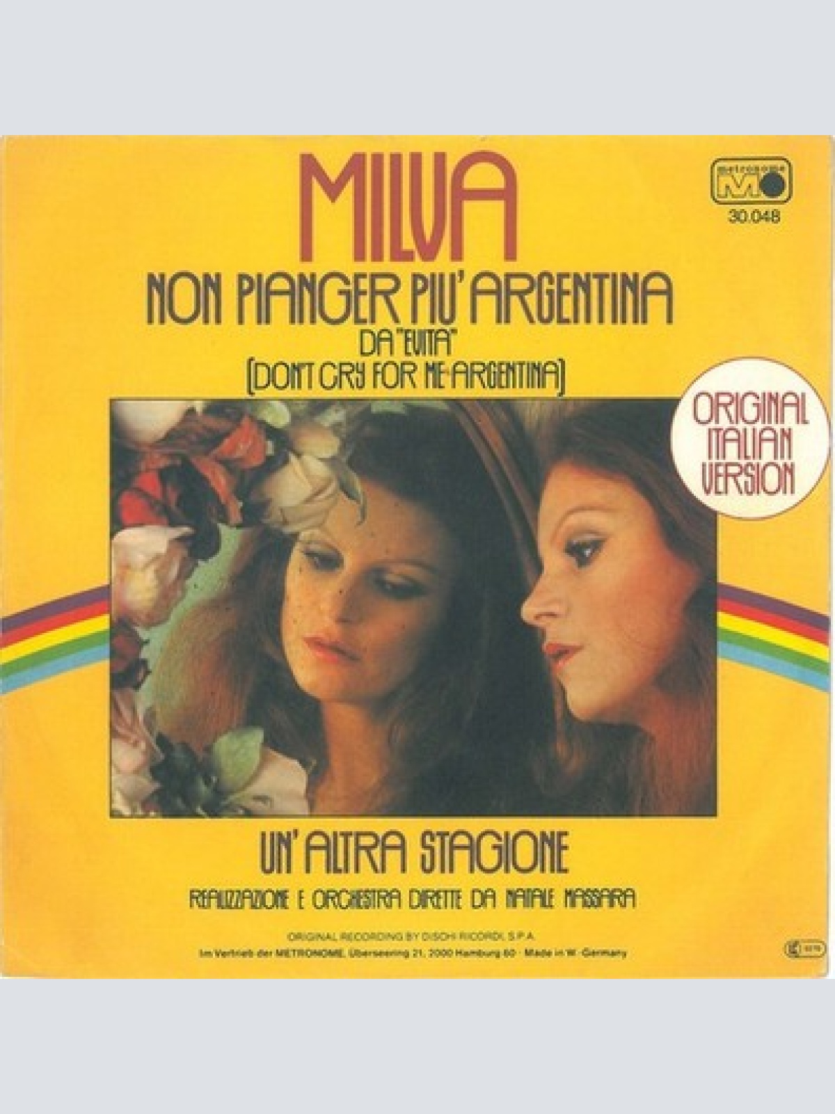 7" Milva - Non Pianger Più Argentina