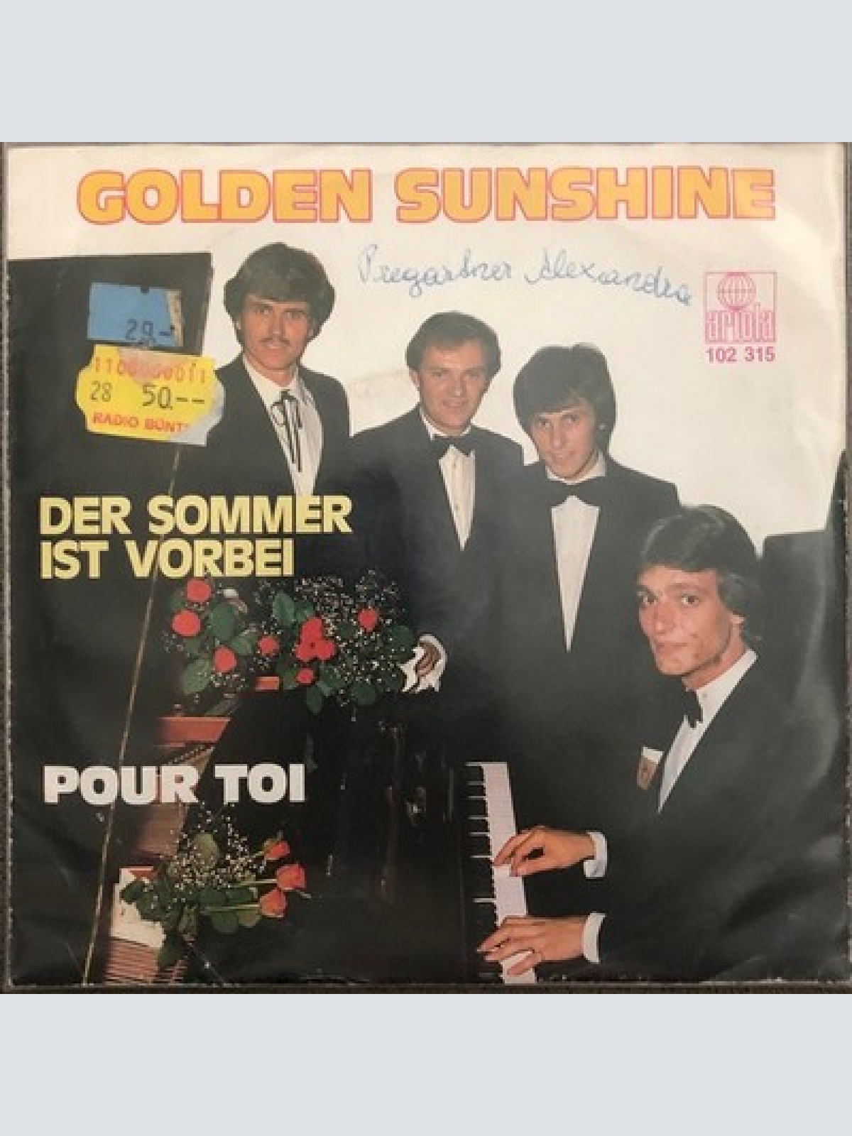 7", Single Golden Sunshine - Der Sommer Ist Vorbei / Pour Toi
