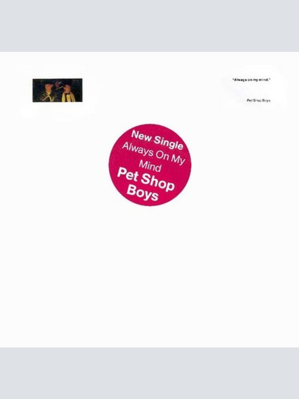 7", Single Pet Shop Boys - Always On My Mind