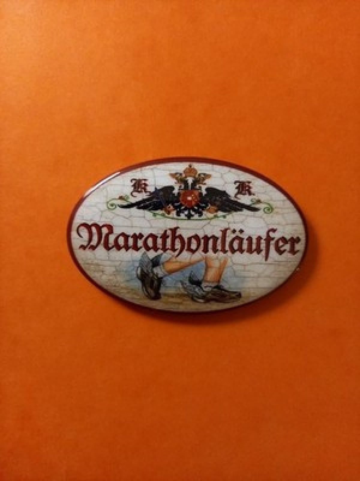 Nostalgie KuK Flaschenöffner Magnet Marathonläufer