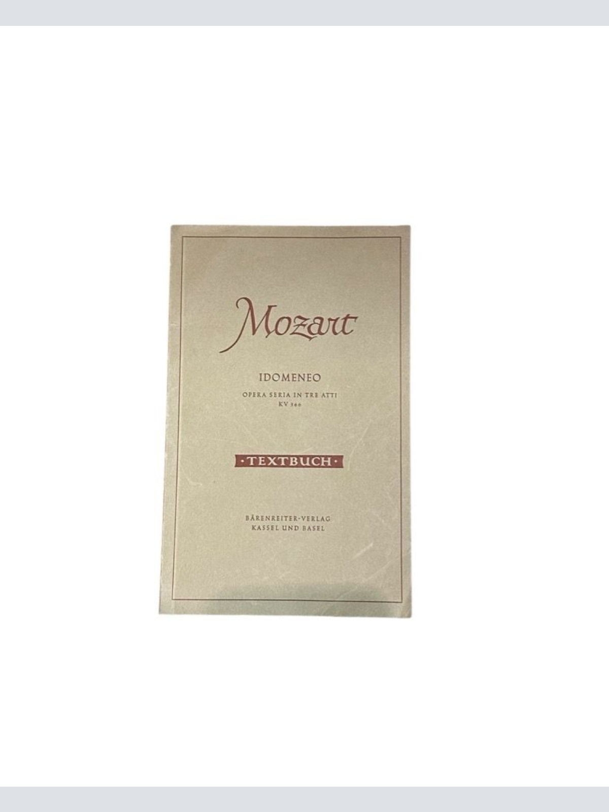 Idomeneo Mozart, Wolfgang Amadeus  Paumgartner, Bernhard: