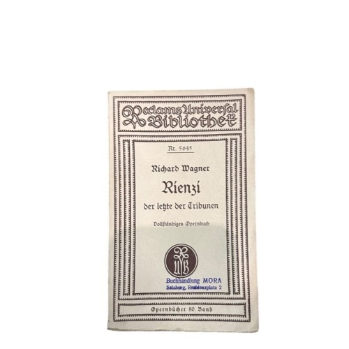 Rienzi der letzte der Tribunen : Große trag. Oper in 5 Aufz. (nach Bulwers gleic