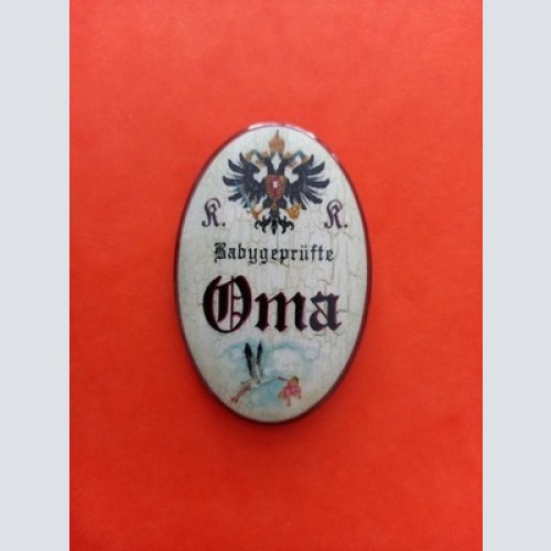 Nostalgie KuK Flaschenöffner Magnet Babygeprüfte Oma