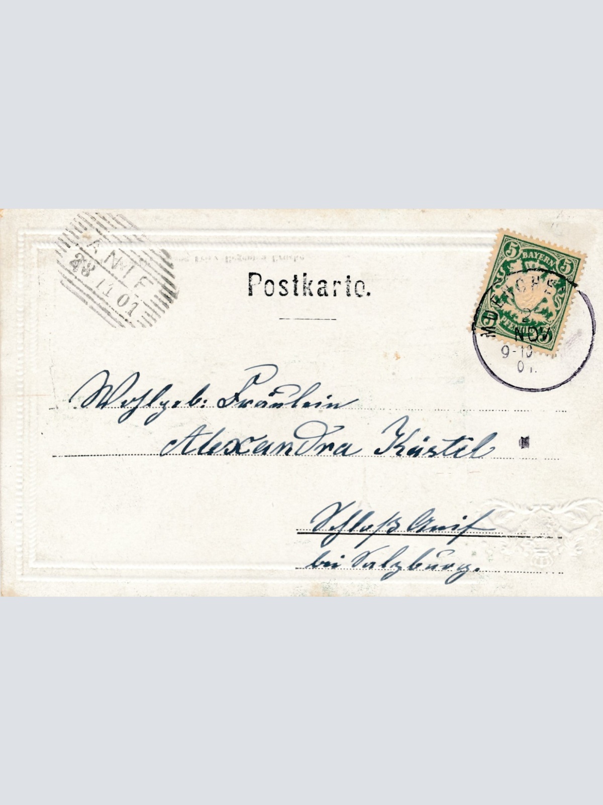 Präge  Karte aus neue Prinz Regenten Brücke München Bayern Ansichtskarte (17082)