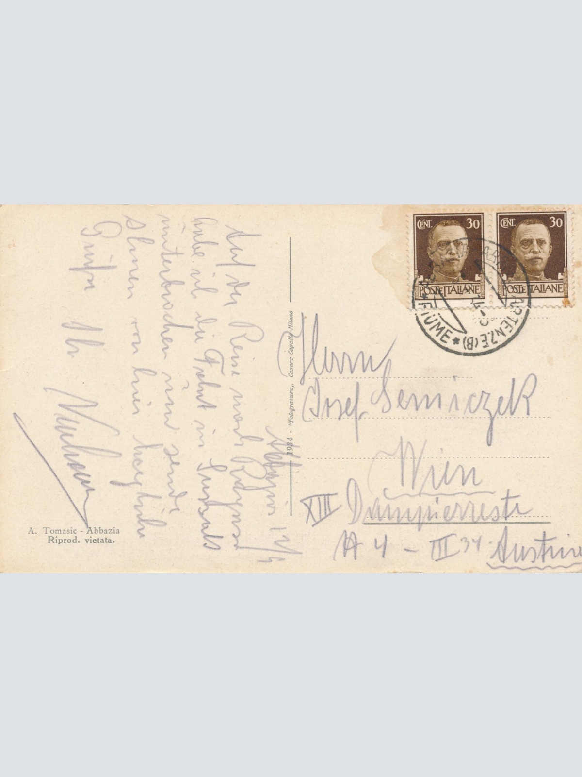 AK aus Abbazia Veduta generale verso Mord Italien Ansichtskarte (17088)