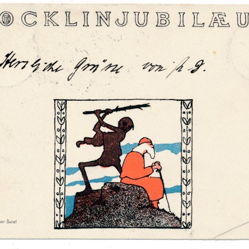 AK aus Basel Schweiz Bocklinjubiläum Ansichtskarte (16912)