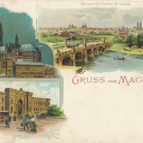 AK gruss aus Magdeburg Sachsen Anhalt Ansichtskarte (16916)