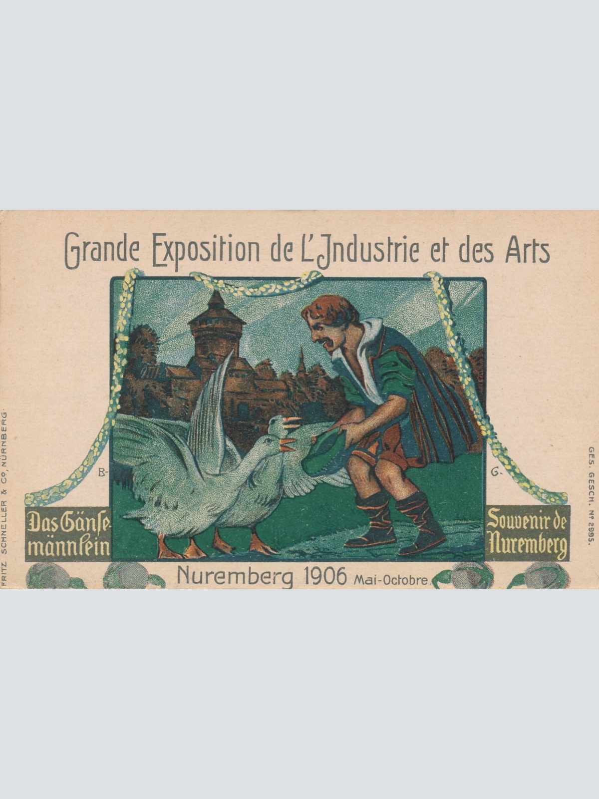 AK aus Nürnberg Grande Exposition de Industrie et des Arts Ansichtskarte (16911)