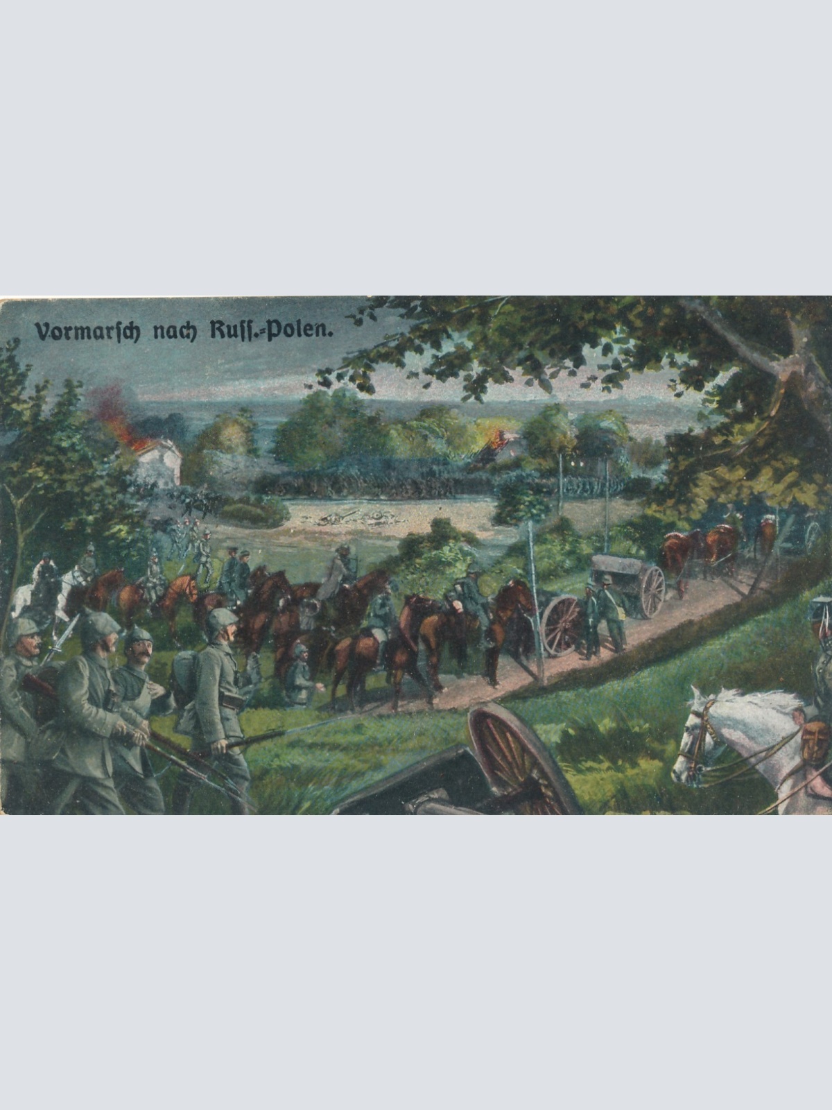 AK Militaria Vormarsch nach Russisch Polen Ansichtskarte (16966)