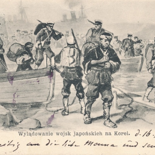 AK Militaria Wyladowanie wojsk japonskich na Korei Ansichtskarte (16969)