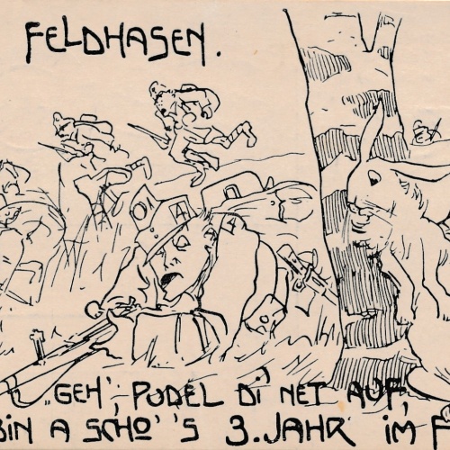 AK Militaria zwei Feldhasen Ansichtskarte (16964)