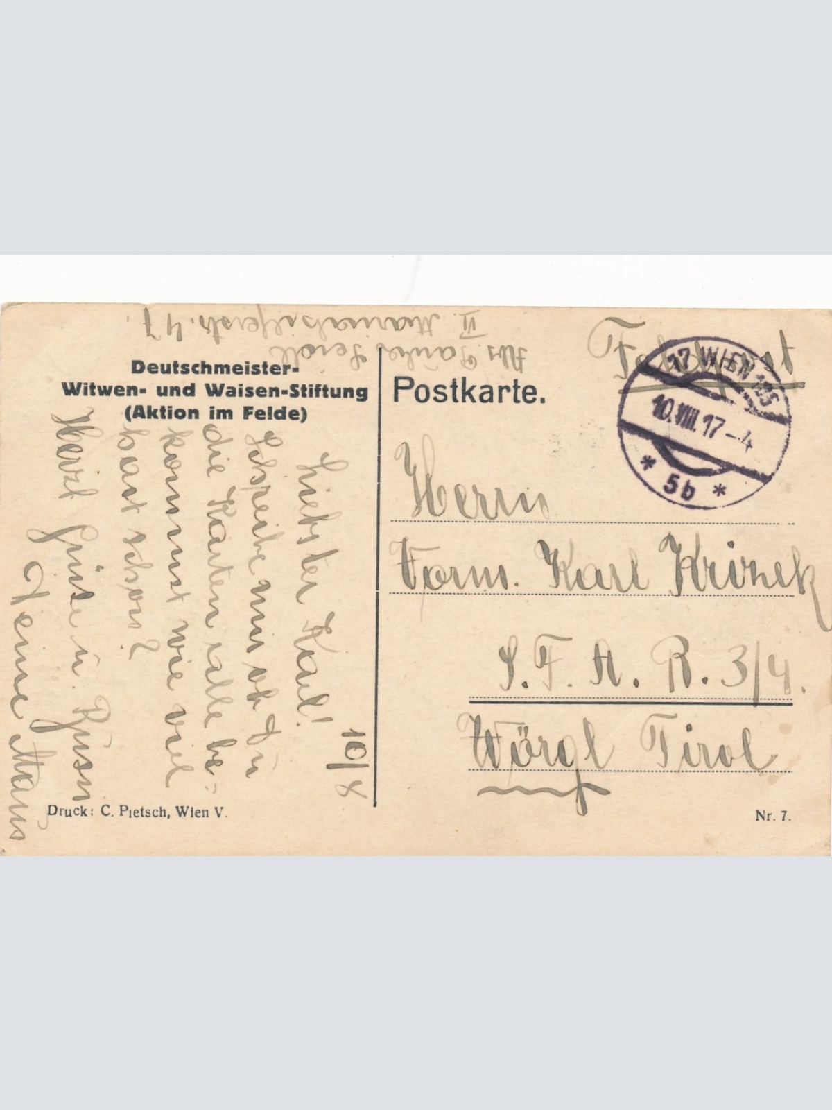 AK Militaria der Innere Feind Ansichtskarte (17018)