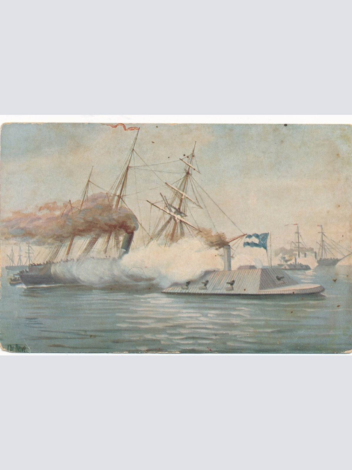 AK Militaria Angriff von Panzerkanonenbooten Ansichtskarte (16988)