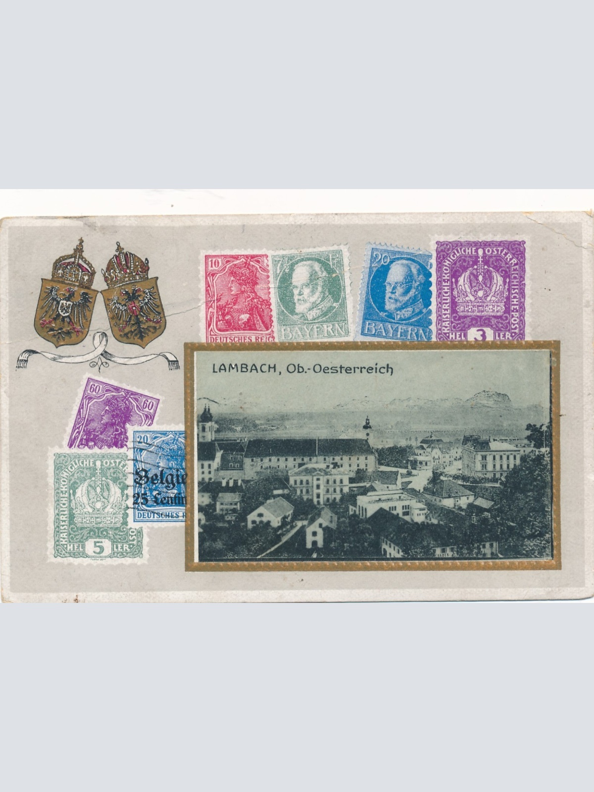 Passepartout Karte aus Lambach Oberösterreich Ansichtskarte (16402)