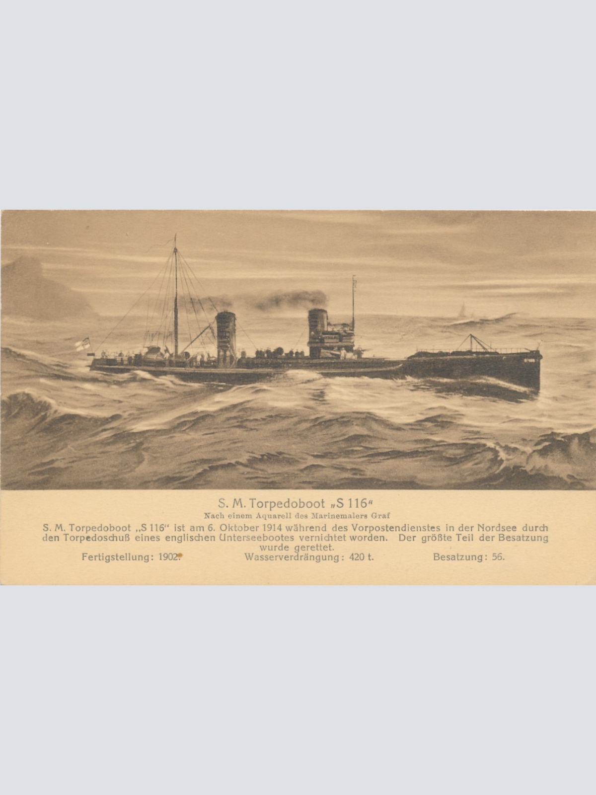 AK S.M. Torpedoboot S 116 ,Schiffe Boote, Ansichtskarte (17049)
