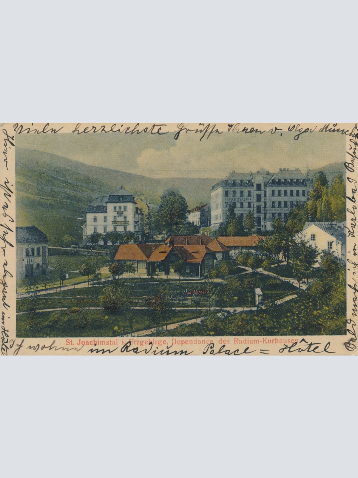 AK aus St. Joachimstal Radium Kurhaus Tschechoslowakei Ansichtskarte (17039)