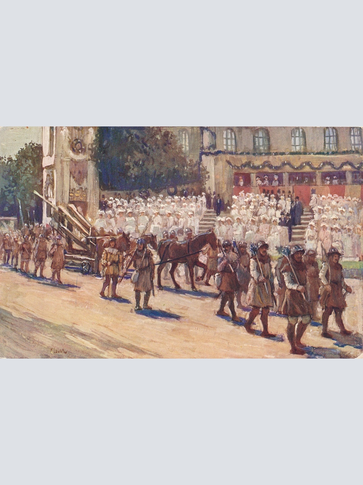 AK Militaria Kaiser Jubil. Huldigungsfestzug Wien 1908 Ansichtskarte (17022)