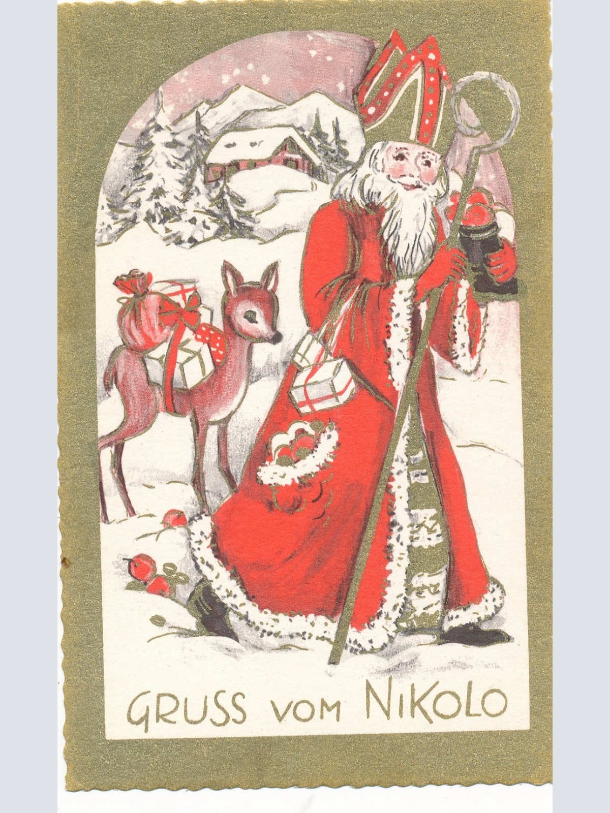AK Gruss vom Nikolaus Ansichtskarte (17140)